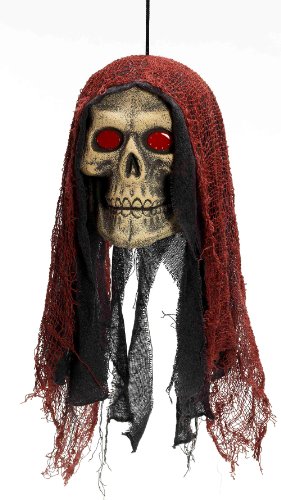 8 Inch Hanging Skull with Light up Eyes