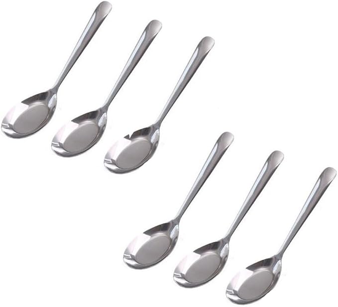 iModen Stainless Steel Table Soup Spoon Pack of 6 (Flat