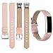 iGK Leather Replacemnt Bands Compatible for Fitbit Alta and Fitbit Alta HR, Genuine Leather Wristbands with Stainless Steel Buckle Pink