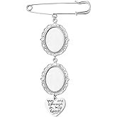 Wedding Bouquet Charms Pin for Memory DIY Charm Brooch Engraved Heart Pendant for Wedding Bouquet Decoration