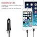 Car Charger Metal Black, MiCar 31.5W Dual USB Supporting Quick Charge 3.0 Safe Car Charger for iPhone 7Plus, iPad, Samsung Galaxy, Note, LG, Nexus and More