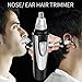 Nose Ear Hair Trimmer for Men Women, Electric Nostril Nasal Hair Clippers Trimmers Remover, Vacuum Cleaning System, IPX7 Waterproof, Mute Motor, Wet/Dry, Battery-Operated … (Black & Sliver)