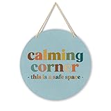 Calming Corner Hanging Wood Sign - Safe