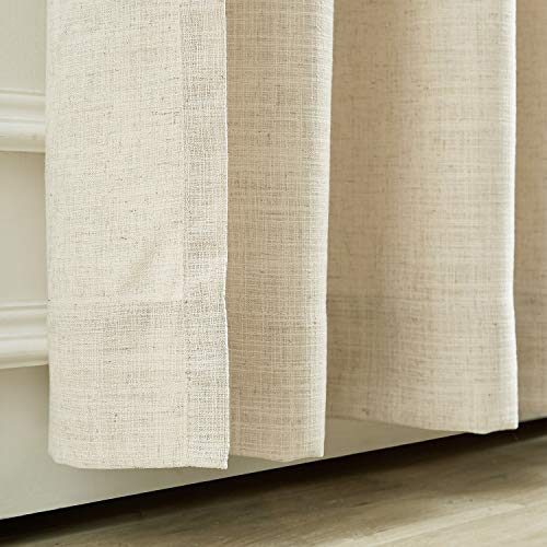 TWOPAGES Blackout Curtain Room Darkening Linen Curtains Drapery Panel for Living Room Bedroom Meetingroom Club Theater Patio Door (Custom) ¡