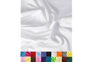 Barcelonetta | Poly Cotton Fabric for Sewing | Broadcloth Fabric | by The Yard | 60" Wide Roll | Lightweight, Breathable | Lining, Home Textile, Skirts, Tote Bags (White, 2 Yard)