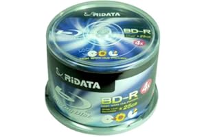 50 Pk Ridata Ritek White Inkjet Hub Printable 6X Blu-Ray BD-R Blank Media 25GB Single Layer