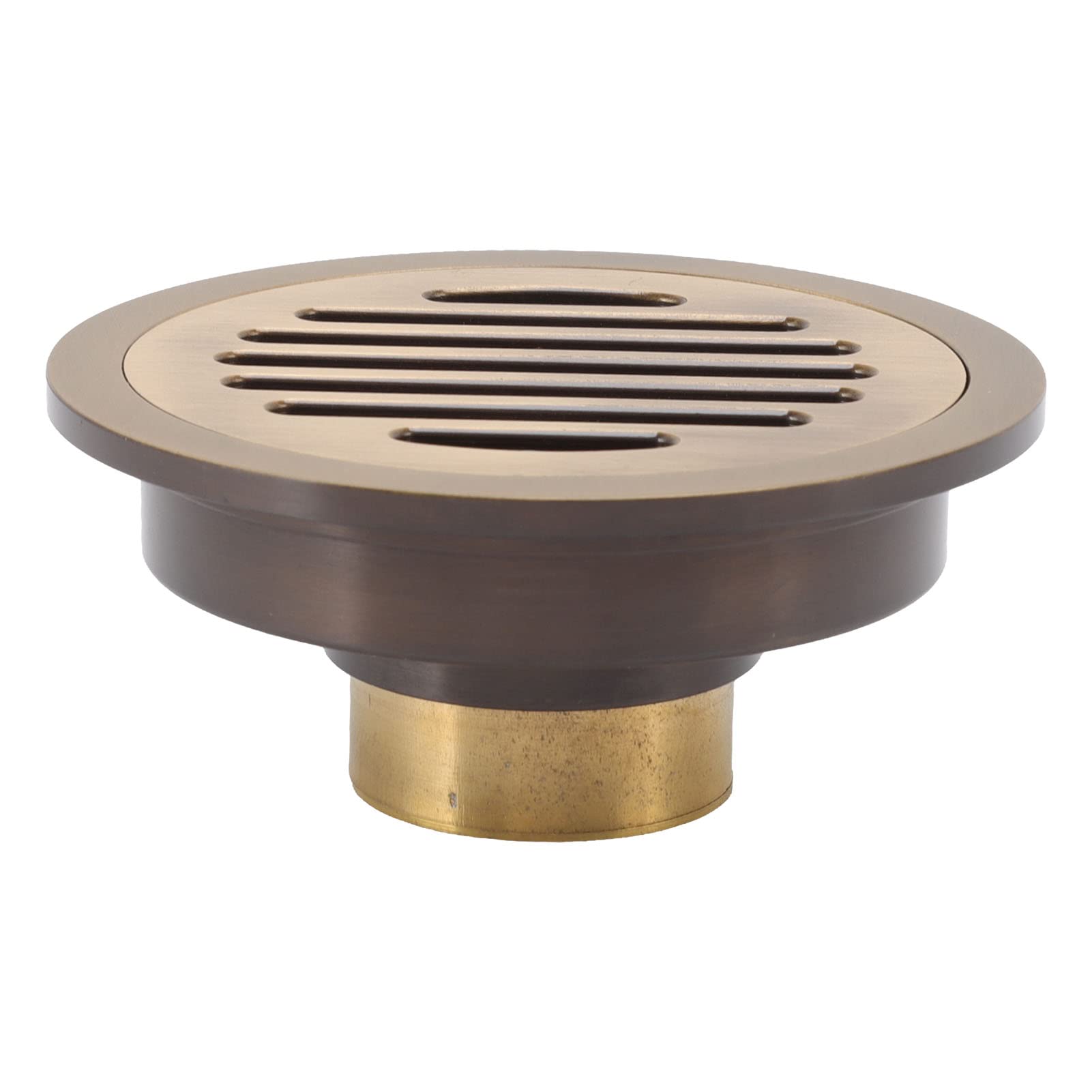 Shower Drain, Round Floor Drain, Copper Vintage Style Round Shower Floor Drain, Fast Drainage Bathtub Drain with Three Accessories for Bathrooms, Kitchens, Garages and Other Rooms