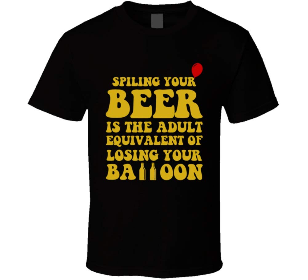 Jokertshirt Spilling Beer Losing Balloon Funny Adult Drinking T Shirt