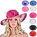 Womens Wide Brim Floral Feather Church Dress Sun Hat A340