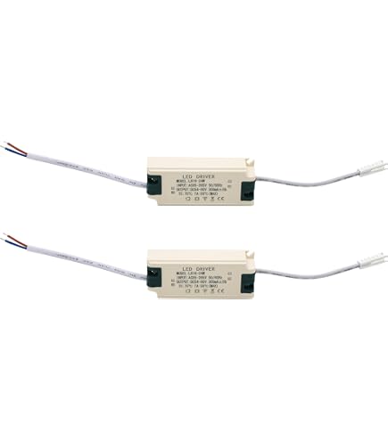 300mA LED Driver Power Supply – IP65 Waterproof, 24-45V DC Output, Constant Current, 85-265V AC Input, For LED Strips, Signs & Bathroom Mirrors, 2.3x0.9x0.8in