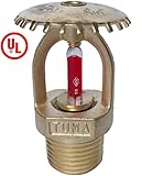 (2 Pack) UL Listed 1/2 NPT Fire Sprinkler Head 155Â°F (68Â°C) Upright Spray K=5.6 K80 Standard Response for Automatic Fire Sprinkler System Upright Bronze