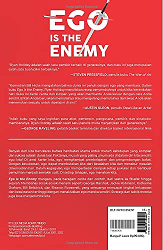 Ego Is The Enemy Indonesian Edition Holiday Ryan 9786020496481 Amazon Com Books