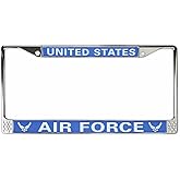 Officially Licensed US Air Force (USAF) License Plate Frame | Perfect Veteran & Serving Airman Gift | Stainless Steel Frame