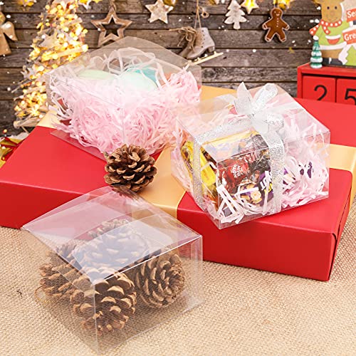VGoodall Clear Favor Boxes, 35 pcs Plastic Gift Boxes Transparent Cube Boxes PET Boxes for Wedding, Party, Baby Shower, Bridal Shower