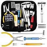 Baban 168 Pcs Watch Repair Kit,Professional Spring Bar Tool Set,Watch Battery Replacement Tool Kit,Larger Adjustable Case Opener,Forceps,Watch Band Link Pin Watch Band Remover with Carrying Case