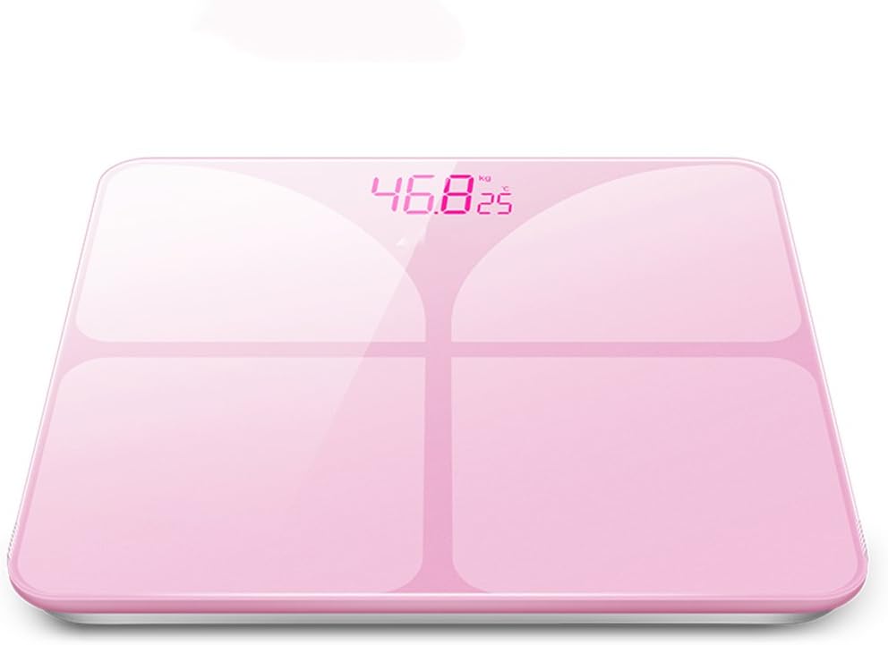 Digital Body Weight Bathroom Scale LCD display ,Precision Measurements,Indoor temperature display ( Color : Pink )