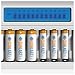 SunLabz Smart Rechargeable Battery Charger - AA AAA NiMH NiCD Batteries - 12 Bay/Slot