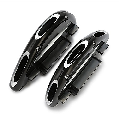 Ocamo 2PCS Motorcycle Foot Pegs or Gear Lever Foot Rests Pedal for Harley Glide Street Glide Front Foot Pegs; Black and white