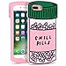 YONOCOSTA Cute iPhone 7 Plus Case, iPhone 8 Plus Case, iPhone 6 Plus Case, iPhone 6s Plus Case, Chill Pills Funny 3D Cartoon Bottle Shaped Soft Silicone Shockproof Case Cover for Kids Girls Women