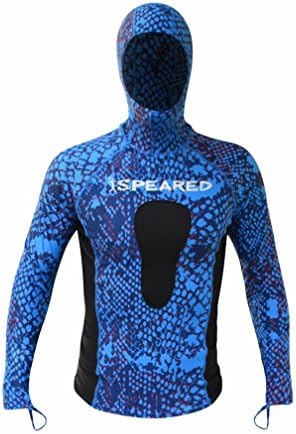 Speared Hooded Camo Blue Rashguard (X-Large)