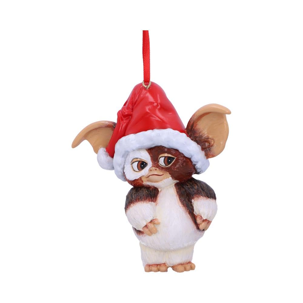 Nemesis Now Gremlins Gizmo in Santa Hat Hanging Festive Decorative Ornament, Red, 10.5cm