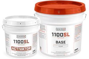 Simiron Epoxy Resin Coating 3 Gallon Kit - Clear- Standard Cure Speed - for Floors, Counter Tops, Garages & More -100% Solids -2 Components - Self Leveling, Chemical Resistant, Solvent-Free