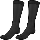 EINCORN Mens Nylon Sheer Suit Sock Business Dress Socks with Reinforced Toe Solid Plain Thin Formal Dress Stockings
