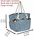 Malirona Large Canvas Beach Bag Shoulder Bags,6 pockets,44L, Weekend Holiday Perfect Bag