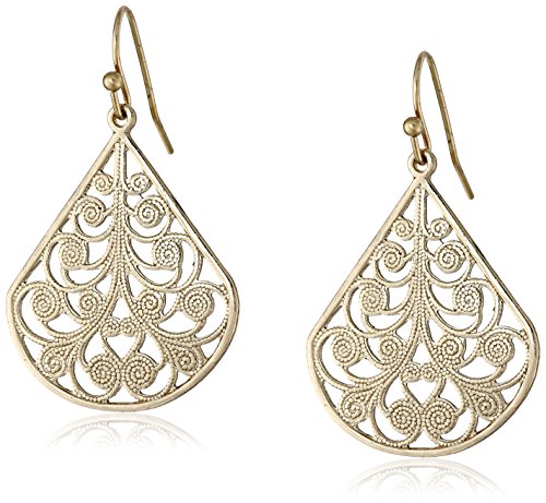 1928 Jewelry Gold-Tone Vine Filigree Earrings