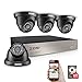 ZOSI 8CH HD 720P/1080N Video Security DVR System and (4) HD 1.0MP 1280TVL Surveillance Indoor Outdoor CCTV Cameras with 65ft Night Vision, 1TB Hard Drive