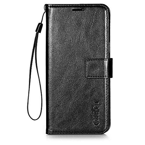 Samsung Galaxy S8 Plus Case, HLCT PU Leather Case, with Soft TPU Protective Bumper, Built-in Kickstand, Cash and Card Pockets (Black) - Thumbnail 3