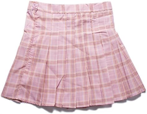 Focal18 Plaid Pleated Mini Skirt Striped School Uniform Dress Dance Cosplay