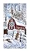 Timeless Treasures Country Holiday Winter Barn Scenic Snow 23in Panel Fabric