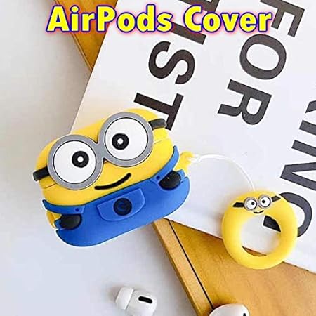 Amazon Co Jp かわいいミニオン ボブデザインairpodspro専用 シリコーンカバー エアーポッズミニオンズケース指にはめられるリング付 そのまま充電もok 家電 カメラ