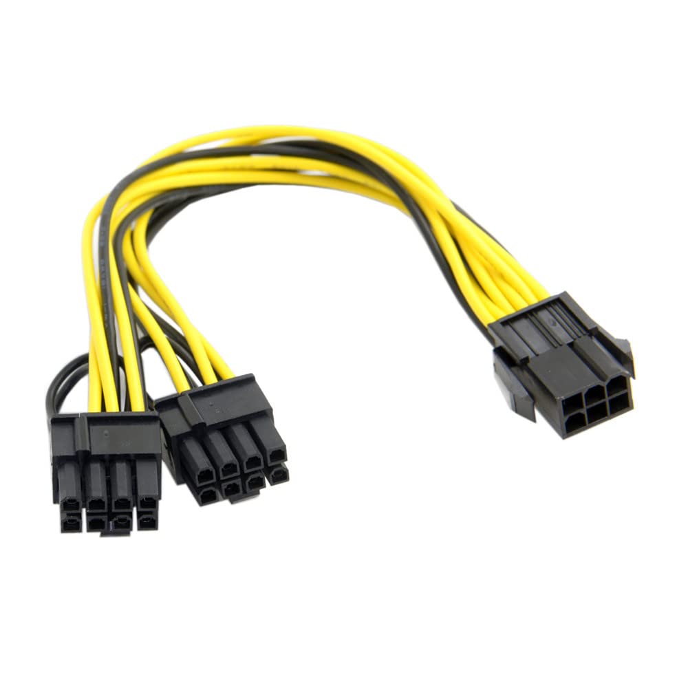 Chenyang PCI-E PCI Express ATX 6Pin Male to Dual 8Pin & 6Pin Female Video Card Extension Splitter Power Cable