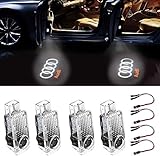 Car LED Door Logo Ghost Shadow Projector Laser Welcome Lights Symbol Emblem Courtesy Step Lights Ground Lamp Kit for Audi Series (4 Pack)