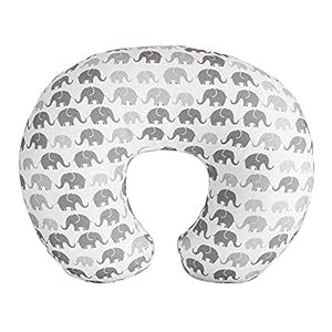 Boppy Premium Original Support Cover, FKA Nursing Pillow Cover, Gray Elephants Plaid, Quick-dry, Coordinating Prints…