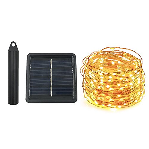 120 LEDs String Fairy Lights,Solar Powered 6 Six-Ft Strands,20 Warm White LEDs per Strand,Flexible Copper Wire for Glowing Watering Can with Light, Waterproof for Outdoor Decoration