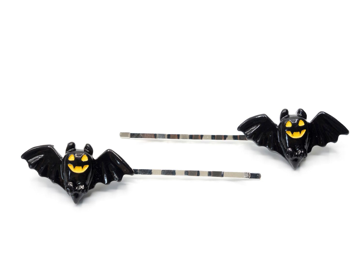 Miniblings Set of 2 Bat Hair Clips Halloween Flying Fox Comic Superhero Carnival Vampire Black Hair Clip Hair Accessories Hair Fashion Hair Slide