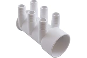 BUBBACARE Manifold, 3/4" Barb, 6 Port, 2" Slip x Dead End
