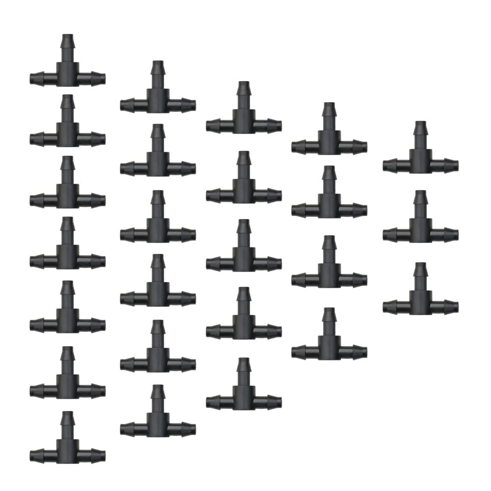 UCLEVER Drip Irrigation Barbed Tees for 4mm/7mm Drip Tube, 100Pcs