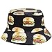 CITY HUNTER Hamburger Bucket Hat, Black