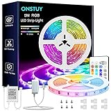 ONSTUY Ruban LED 5m,Bande LED RGB Multicolores avec 24 Touches Télécommande,SMD 