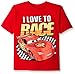 Disney Boys' Little Boys' Cars Lightning Mcqueen T-Shirt, I Love to Race Red, Small/4
