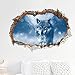 Vacally DIY 3D Wolf Painting Wall Stickers PVC Removable Kids Nursery Home Bedroom Living Room Wall Art Decor Mural Decals 50x70cm