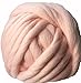 FloraKnit 8.5oz (0.55 lb) 100% Merino Wool Super Chunky Yarn Bulky Roving Yarn for Arm Knitting, Crocheting Felting, Making Rugs Blanket and Crafts Pale Pink 54 Yards
