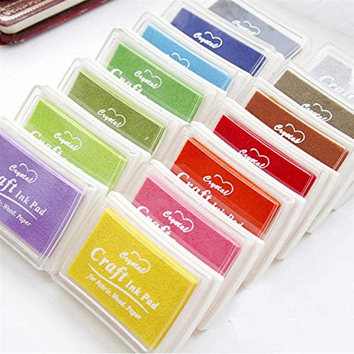 12Pcs Multi - Colored Giant Ink Pads Stamp for DIY Craft Pad Set