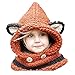 JennyShop Winter Kids Warm Fox Animal Hats Knitted Coif Hood Scarf Beanies for Autumn Winter, Orange