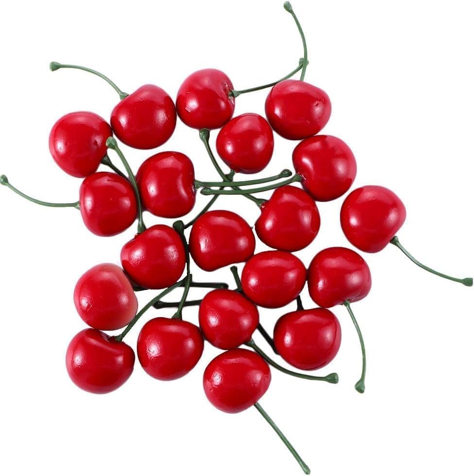 SquarezhenBo Red Artificial Cherries Fake Cherry Model