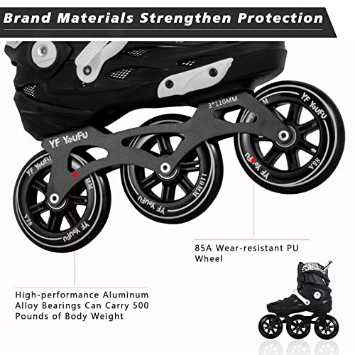 Inline Speed Racing Skates 3 Wheels High Performance Outdoor Roller